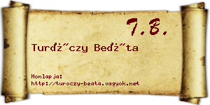 Turóczy Beáta névjegykártya